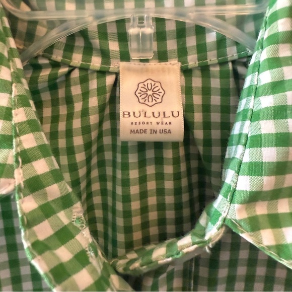 Bululu Green and Blue Gingham Dress - Picture 2 of 5
